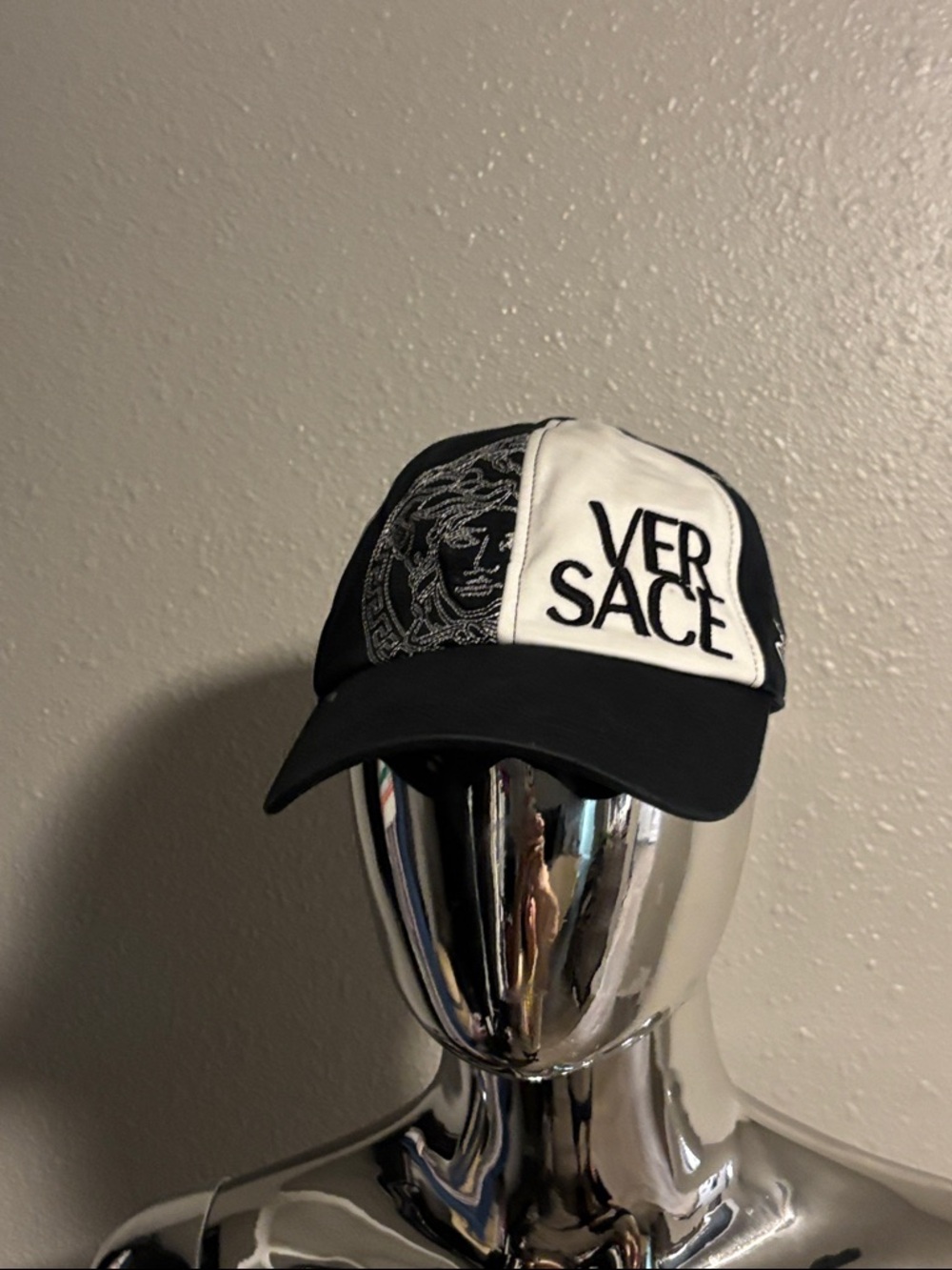 Versace Black and White Medusa Panel Baseball Cap size Medium